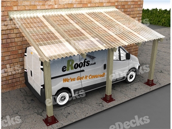CarPort Includes Polycarbonate Roof (2.5m x 4.22m)