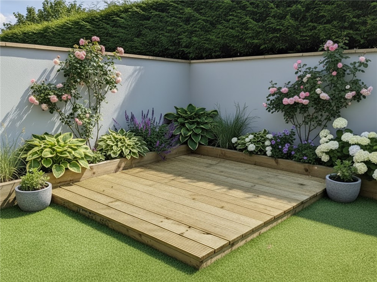 Standard 145mm Redwood Decking Kit 2.4m x 2.4m (No Handrails)