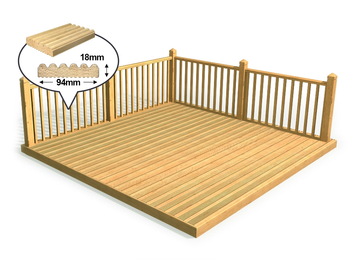 Discount Decking Kit 1.8m x 2.4m (With Handrails)