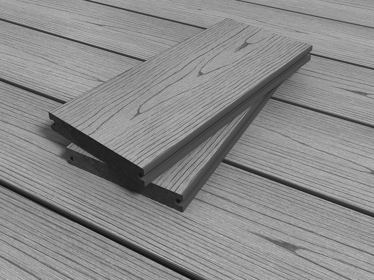 Composite Decking Products RealGroove™ Bark Effect Grey Solid Composite