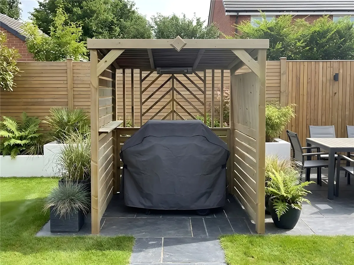 The Meze BBQ Shelter Deluxe With Single Foldout Bar Top