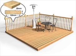 Easy Deck Patio Kit 4.8m x 4.8m (With Handrails)