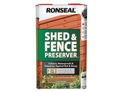 Ronseal Shed & Fence Preserver Light Brown 5L