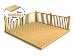 Discount Decking Kit 2.4m x 2.4m (With Handrails)