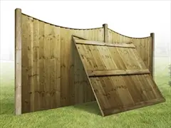 Heavy Duty Curved Vertilap Featheredge Fence Panel (6ft x 4ft-3ft 6