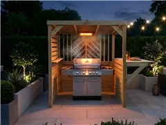 The Meze BBQ Shelter Deluxe With Single Foldout Bar Top