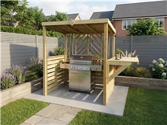 The Pavilion BBQ Shelter With Single Foldout Bar Top