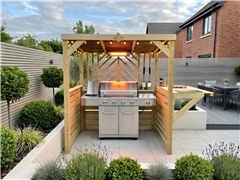 The Pavilion Deluxe BBQ Shelter With Single Foldout Bar Top
