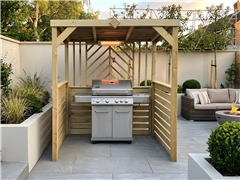 The Grillhouse Deluxe BBQ Shelter  With Half Sides