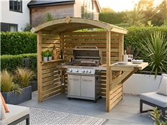 The Skyline BBQ Shelter With Single Foldout Bar Top