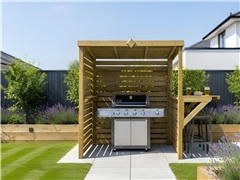 The Eclipse BBQ Shelter With Single Foldout Bar Top