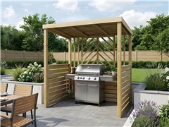 The Grillhouse BBQ Shelter With Half Sides