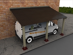 Black Bitumen CarPort - BituRoof Sheets (W 2400mm x L 4350mm)